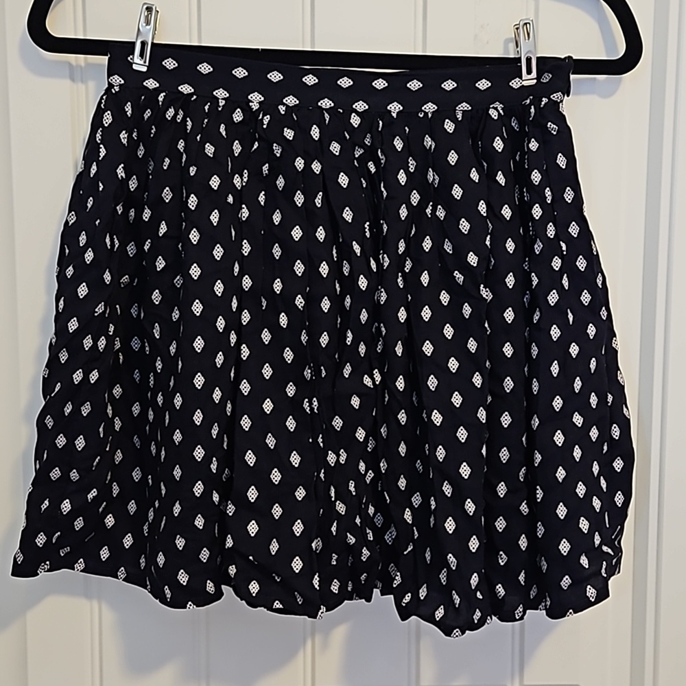 Navy Blue With Patern Flowy Mini Skirt Size S